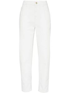 Brunello Cucinelli jean fuselé Monili à taille haute - Blanc