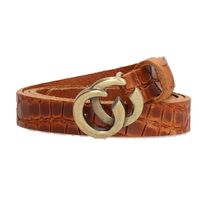 Hide & Stitches Riem 2 cm Cognac Double Ring Croco