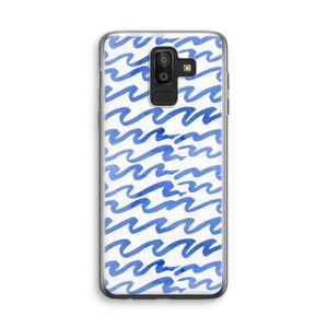 Blauwe golven: Samsung Galaxy J8 (2018) Transparant Hoesje