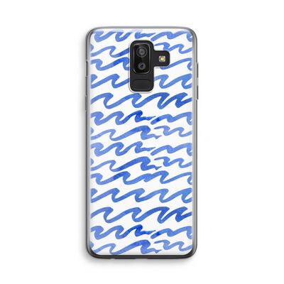 Blauwe golven: Samsung Galaxy J8 (2018) Transparant Hoesje