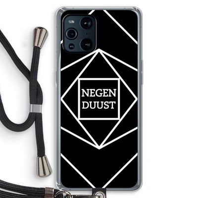 Negenduust geometrisch: Oppo Find X3 Transparant Hoesje met koord