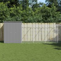 Hondenhok met ren 165x863x181 cm staal lichtgrijs Hondenhok met ren 165x863x181 cm staal lichtgrijs