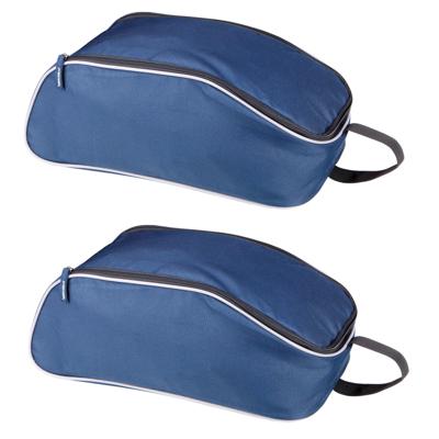 Kimood Schoenentas reizen - 2x - 9 liter - blauw - 38 x 20 x 14 cm - schoenen opbergen