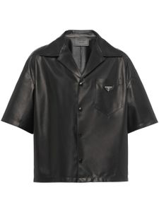 Prada chemise en cuir nappa - Noir