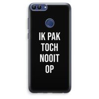 Ik pak nooit op - Zwart: Huawei P Smart (2018) Transparant Hoesje