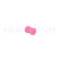 Tunnel siliconen double flared roze 6 mm