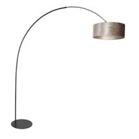 Steinhauer VloerlampCurve zwart met grijze kap Ø 50cm - 4263ZW