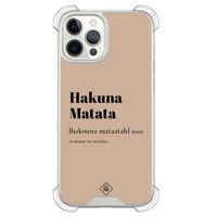 iPhone 12 (Pro) siliconen shockproof hoesje - Hakuna matata