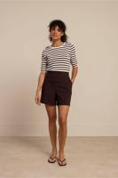 Luna ssl stripe pullover - off white/espresso - 13060