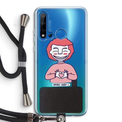 Hartje: Huawei P20 Lite (2019) Transparant Hoesje met koord