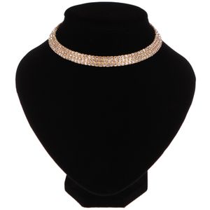 Collier goudkleurig met strass steentjes-