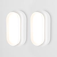 Set van 2 C-Series - LED Plafondlamp wit ovaal - Wandlamp - Scheepslamp - IP54 - 12W - 1160lm - 4000K neutraal wit - voor binnen en buiten