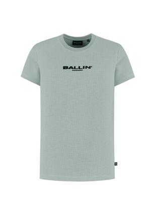 Ballin Zomer t-shirt jongens - groen - Waffle embroidery