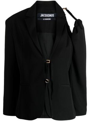 Jacquemus blazer en laine La veste Galliga à design asymétrique - Noir