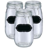 Weckpot/inmaakpot - 6x - 1.4L - glas - met beugelsluiting - incl. etiketten