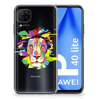 Huawei P40 Lite Telefoonhoesje met Naam Lion Color - thumbnail