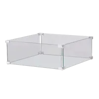 Happy Cocooning Glas Set Vierkant 56x56 cm | Happy Cocooning | Accessoires voor buitenhaarden op gas | Doorzichtig