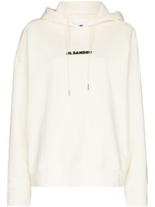 Jil Sander hoodie à lien de resserrage - Blanc