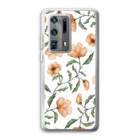 Peachy flowers: Huawei P40 Pro Plus Transparant Hoesje