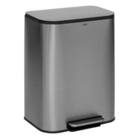 Prullenbak/pedaalemmer Norvik - mat zilver - rvs metaal - 50 liter - 45 x 35 x 61 cm - keuken Prullenbak/pedaalemmer Norvik - mat zilver - rvs metaal - 50 liter - 45 x 35 x 61 cm - keuken