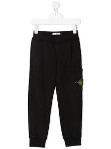 Stone Island Junior pantalon de jogging à patch logo - Noir