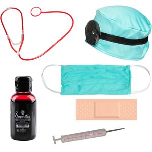 Dokter/chirurg ziekenhuis verkleed set - accessoires 8-delig - kunststof