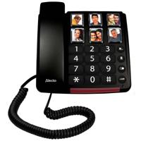 Alecto CW30 - Senioren telefoon met grote fototoetsen en cijfers, voorzien van extra luid gespreksvolume - Zwart