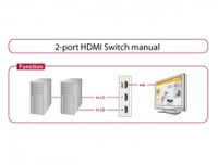 Delock 87663 Switch 4K HDMI 2 poort handmatig bidirectioneel - thumbnail