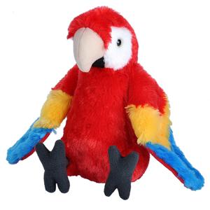 Wild Republic Pluche Papegaai/Ara - knuffel vogel - 20 cm - bos vogel knuffel