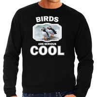 Sweater birds are serious cool zwart heren - vogels/ papegaaiduiker vogel trui 2XL  -