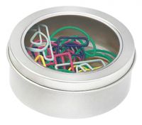 Moses paperclips in blik staal 20 stuks letters - thumbnail