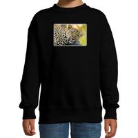 Dieren sweater / trui met jaguars foto zwart voor kinderen - thumbnail