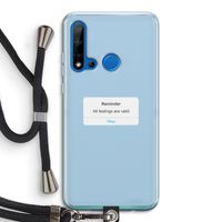 Reminder: Huawei P20 Lite (2019) Transparant Hoesje met koord