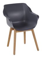 Hartman Tuinstoel 'Sophie Teak' met armleuning, kleur Antraciet Hartman Tuinstoel 'Sophie Teak' met armleuning, kleur Antraciet