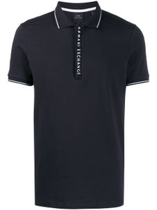 Armani Exchange polo à détail de logo - Bleu