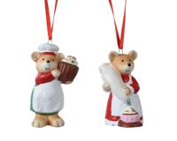Muis terracotta l4.5b3.2h8 cm mlt a2 kerst - Decoris