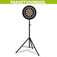 Winmau Blade 6 + Lena Dartbordverlichting Deluxe Zwart + Dartstandaard