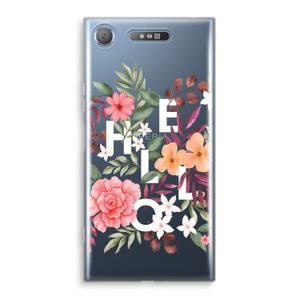 Hello in flowers: Sony Xperia XZ1 Transparant Hoesje