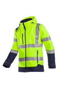 Sioen 9933 Fuller Gelamineerde signalisatie softshell jas met afneembare kap