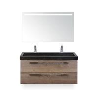 Seville Badmeubelset 120 cm - 2 laden Tabacco - Wastafel Lucca Enkel - met Sence Spiegel