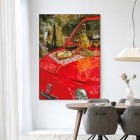 Urban Cotton Wandkleed 'Meranda' 110 x 145cm in Frame - black