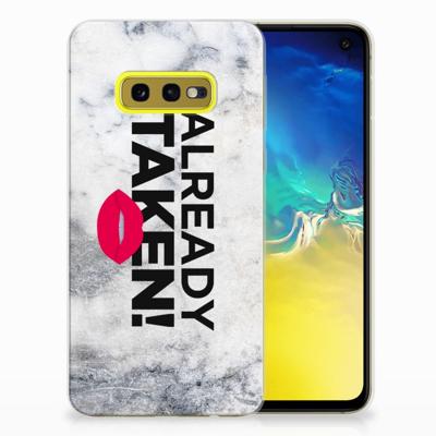 Samsung Galaxy S10e | Siliconen hoesje | met naam Already Taken White