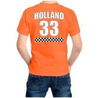 Oranje t-shirt met nummer 33 - Holland / Nederland race fan shirt voor kinderen