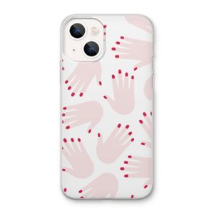 Hands pink: iPhone 13 mini Transparant Hoesje