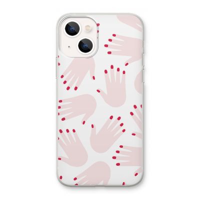 Hands pink: iPhone 13 mini Transparant Hoesje