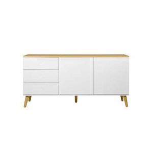 Tenzo dressoir Dot - wit/eiken - 79x162x43 cm - Leen Bakker