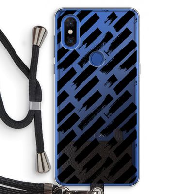 Zwarte vegen: Xiaomi Mi Mix 3 Transparant Hoesje met koord
