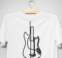 Elektrische gitaar minimalistisch design t-shirt
