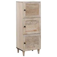 Highboard met plank Wit 40 x 33 x 110 cm massief mangohout