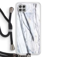 Gestreepte marmer: Samsung Galaxy A22 4G Transparant Hoesje met koord